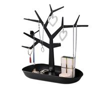 arbre à bijoux Boîte de rangement bijoux en forme d'arbre à oiseaux, Design créatif, support for boucles d'oreilles, présentoir et porte-clés, 1 pièce(1PC Tree black)