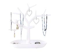 arbre à bijoux Boîte de rangement bijoux en forme d'arbre à oiseaux, Design créatif, support for boucles d'oreilles, présentoir et porte-clés, 1 pièce(1PC Tree white)
