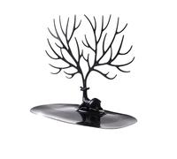 arbre à bijoux Boîte de rangement bijoux en forme d'arbre à oiseaux, Design créatif, support for boucles d'oreilles, présentoir et porte-clés, 1 pièce(1PC Deer black)