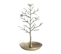 arbre à bijoux Présentoir multifonctionnel d'organisateur de bijoux d'alliage avec la conception d'arbre d'oiseau(GUQING-NIAOSHU)