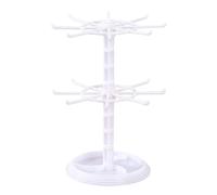 Arbre à bijoux rotatif - Porte-clés, présentoir à colliers, support rotatif à 2 niveaux, organisateur de bijoux rotatif pour économiser de l'espace, boucles d'oreilles, bracelet, support à bijoux