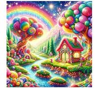 Arbre à Bonbons Arc-en-Ciel Puzzle 120 Pièces pour Adultes, 45x45cm Puzzles Classiques 120 pièces, DIY Activité Familiale Jigsaw Puzzle Jeux, Unique Décoration Murale de la Maison Cadeau