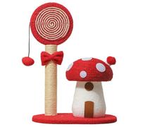 Arbre à champignons, tour d'escalade pour chat, griffoir interactif, tissu doux fantaisiste multi-rangs, base stable tissée pour chatons, 37 x 29 x 54 cm