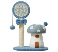Arbre à champignons, tour d'escalade pour chat, griffoir interactif, tissu doux fantaisiste multi-rangs, base stable tissée pour chatons, 37 x 29 x 54 cm