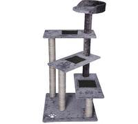 Arbre à chat 100 cm Corde en sisal gris/ gris clair avec 3 zones de couchage 1 Plateforme Griffoir