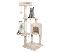 Arbre à Chat 112 Cm Tour De Jeux Pour Chats Plusieurs Niveaux Avec Corde Arbre à Chat Et Pompons,Beige Allemagne en stock