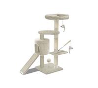 VOUNOT® Arbre à Chat avec Griffoir Arbre à Grimper pour Chat Centre d’Activités avec Niche et Plateformes pour Félins Hauteur 112cm Beige