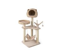 Costway Arbre À Chat 121 Cm À 5 Niveaux Avec Boules Et Hamac Suspendues Centre D'activités Pour Chats Avec Niche Et Poteaux En Sisal