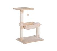 PawHut Arbre à Chat 3 griffoirs grattoirs sisal Naturel Plateforme hamac et Boule Suspendue dim. 50L x 36l x 70H cm Peluche Courte Beige