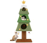 Arbre à chat 60,5 x 60,5 x 162 cm avec 3 condos stable en bois d'ingénierie ver