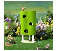 Arbre à Chat à 5 Niveaux avec Jouet Panneaux Recouverts de Feutre Composants Amovibles Arbres à Chat en Bois D'hévéa avec Poteaux à Griffer Épaissis de 8 Cm (3,1") Base Renforcée avec Tapis Silicone