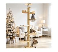 Arbre à Chat à 6 Niveaux - WILITTO - Hauteur Réglable - Moderne et élégant - MDF - 295 cm - 315 cm