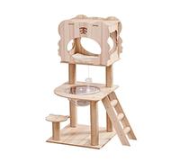 Arbre à Chat à Grimper Cadre d'escalade pour Chat Arbre à Chat intégré Capsule Double Espace Litière Double Litière pour Chat Tiger Villa à Plusieurs étages pour Chat Arbre à Chat (Taille : Or)