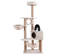 Arbre à Chat à Plusieurs Niveaux avec Brosse à Poils de Chat, Tour à Chaton, poteaux à gratter pour Chats et balles interactives, pour Petits Chats, Chatons, Jeu et Repos