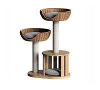 Arbre À Chat À Plusieurs Niveaux avec Corde en Papier Kraft Et Jouets Interactifs, du Sol Au Plafond, pour Chatons Et Chats Adultes.