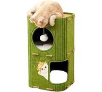 Arbre à chat à plusieurs niveaux avec grotte et griffoir, niche universelle pour toutes les saisons, centre d'activités pour chat durable (vert menthe, deuxième inondation)