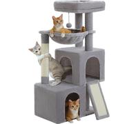 Arbre à chat, appartements spacieux, hamac confortable, poteaux griffoirs résistants, AMT0282GY, L