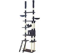 Arbre à Chat Arbre à Chat du Sol au Plafond Fournitures pour Animaux de Compagnie Cadre d'escalade pour Chat Double rangée en Bois à Travers Tianzhu Étagère pour Chat Arbre à Chat Centre