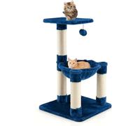 Arbre à Chat Arbre à Chat Tour à Chat à Plusieurs Niveaux poteaux à gratter hamac pour Chat Bleu pour broyer Les Griffes en intérieur Jouer à l'arbre à Chat Vision