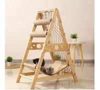 Arbre à chat avec 2 Poteaux à Griffer,1 Hamac,1 maille tressée 65x40x85cm Gris