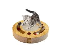 Arbre à chat avec boule, grattoir pour chat avec boule | Tampon de polissage pour griffes de chat avec piste à billes - Jouet rotatif en papier ondulé pour jeu