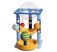 Arbre À Chat avec Capsule Spatiale, Griffoir et Jouets Interactifs, Aire de Jeux Cosmique pour Chats D'intérieur(C)
