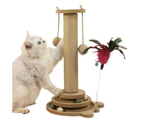 Arbre à chat avec circuit - Structure grimpante verticale avec 2 boules en sisal pour toutes les races - Zone de relaxation pour chatons
