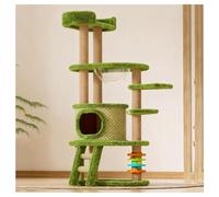 Arbre à Chat avec Escalier Lit à Deux Niveaux avec Observatoire Clôturé Arbres à Chat Plusieurs Niveaux Poteaux à Griffer en Chanvre Épais Plateforme de Saut à Plusieurs Niveaux Tapis Rafraîchissant