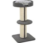 PawHut Arbre à chat Centre d'activités Cachemire Simple face 45 x 45 x 81 cm Gris