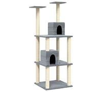 Arbre à chat avec griffoir | Centre de jeu durable et robuste | Comprend une maison confortable et des plateformes | Hauteur 141 cm