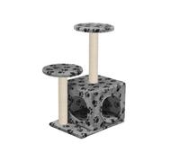 Arbre à chat avec griffoir en sisal 60 cm Gris Motif de pattes