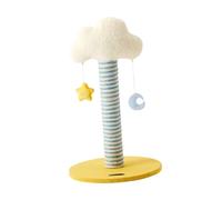 Arbre à chat avec griffoir et jouets suspendus - Tour d'escalade avec interrupteur nuage, lune et balle de jeu pour chats d'intérieur