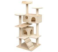 Arbre À Chat Avec Griffoirs En Sisal 125 Cm Beige