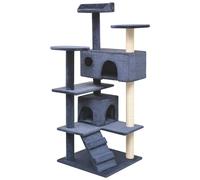 Arbre À Chat Avec Griffoirs En Sisal 125 Cm Bleu Foncé