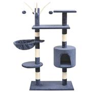 Arbre À Chat Avec Griffoirs En Sisal 125 Cm Bleu Foncé
