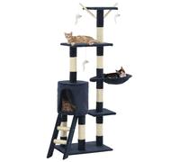 Arbre À Chat Avec Griffoirs En Sisal 138 Cm Bleu Foncé