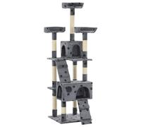 Arbre à Chat avec Griffoirs en Sisal 170 cm Gris Grattoir à Chat vidaXL