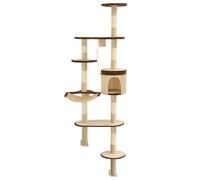 Arbre À Chat Avec Griffoirs En Sisal 194 Cm Beige Et Marron