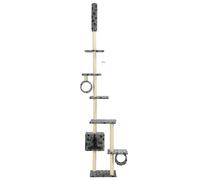 Arbre à chat avec griffoirs en sisal 260cm gris empreinte de patte