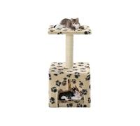 Arbre à chat avec griffoirs en sisal 55 cm Beige Motif de pattes