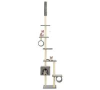 Arbre à Chat avec Griffoirs en Sisal Animaux 260 cm Beige Motif Pattes vidaXL