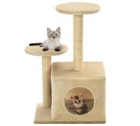 Arbre à Chat avec Griffoirs en Sisal Centre d’Activités 60 cm Gris vidaXL