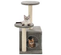 Arbre à Chat avec Griffoirs en Sisal Centre d’Activités 60 cm Gris vidaXL