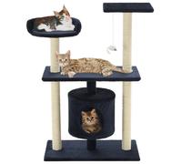 vidaXL Arbre à chat 95 cm avec griffoirs en sisal Bleu foncé 170516