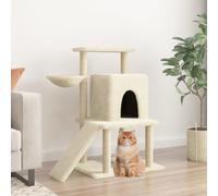 vidaXL Arbre à chat 172076 – griffoirs en sisal, 96,5 cm, Crème