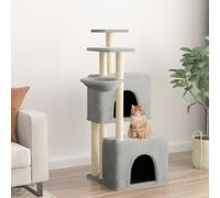 vidaXL Arbre à chat 172053 – avec griffoirs en sisal, 122 cm, gris clair