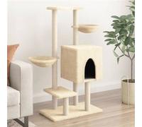 Arbre à chat avec griffoirs en sisal crème 117 cm Crème G