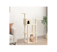 Arbre à chat avec griffoirs en sisal Crème 119 cm