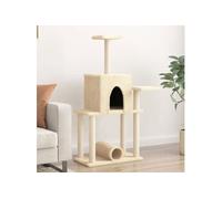 Arbre à chat avec griffoirs en sisal crème 122 cm 172088