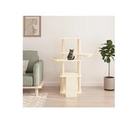 Arbre à chat avec griffoirs en sisal crème 133 cm 171756